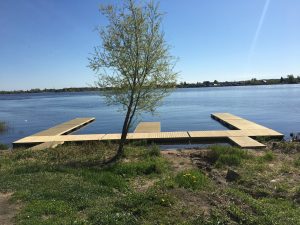 плавучий лодочный причал для рыбалки из понтонов