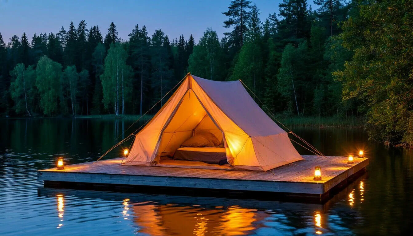 палатка на понтоне