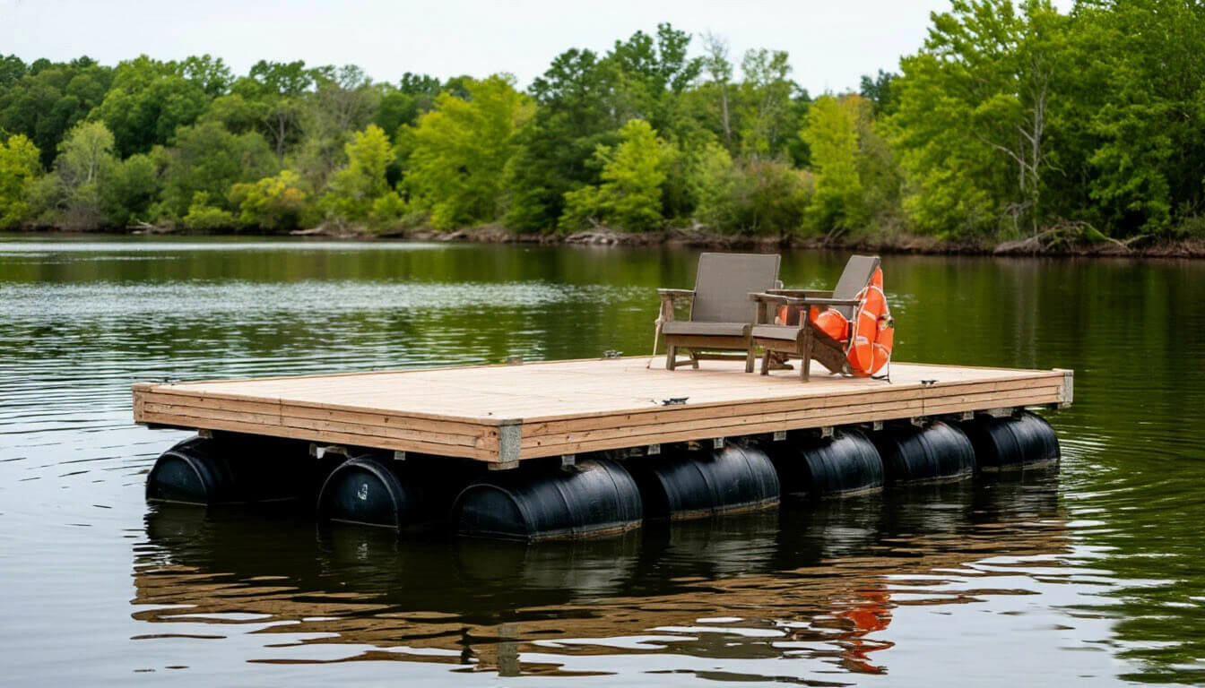 причал на бочках