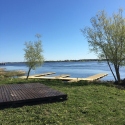 плавучий лодочный причал для рыбалки из понтонов